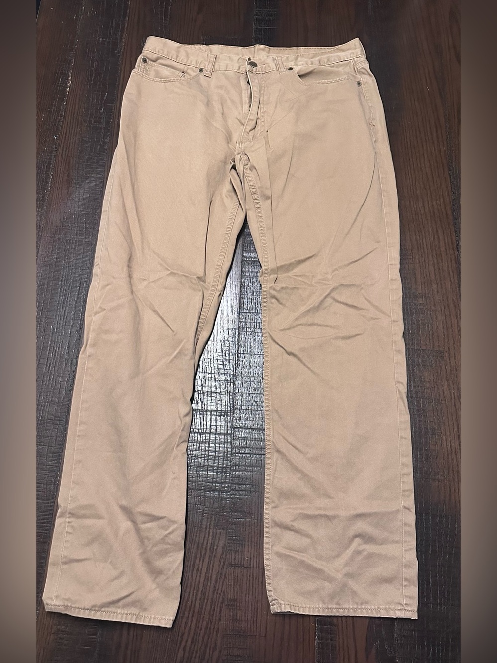 Polo Ralph Lauren Authentic Dunagrees Khaki Casual Jeans Pants Size 35x32